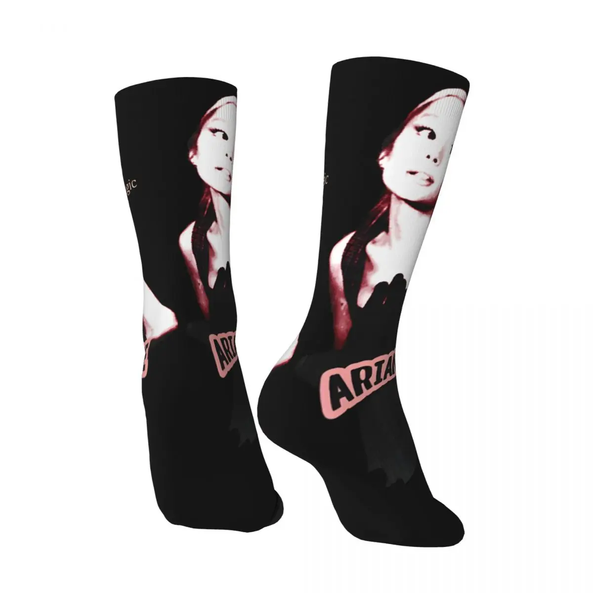 Crazy compression Impressive Sock for Men Vintage Ariana Grande Seamless Pattern Crew Sock Casual