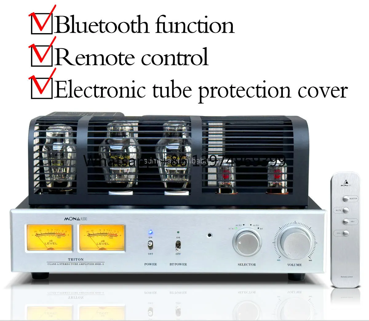 Mona New Listing 300B Power Amplifier Single-Ended Pure Class a 5 Tube Stereo Hi-Fi Audio Home Amplifier with Subwoofer