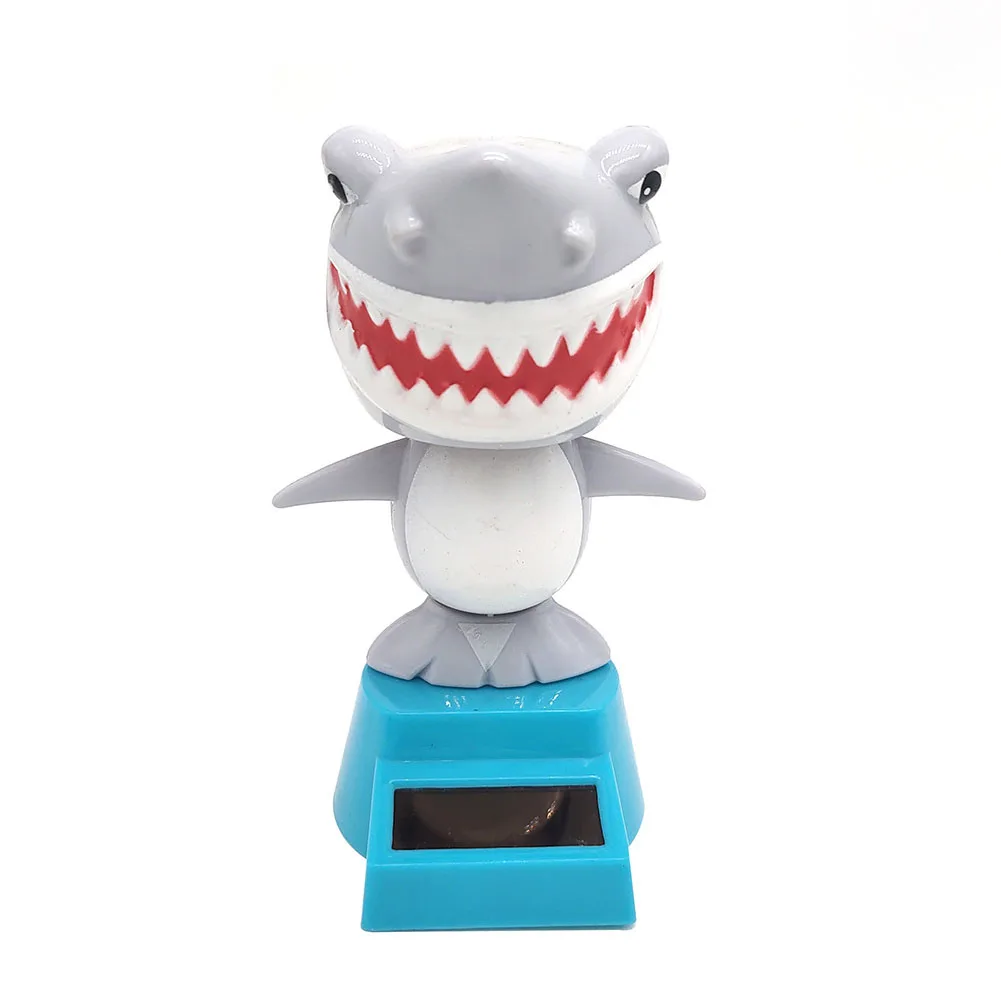 Cute Cartoon Shark Solar Power Shaking Head Toy Bobbling Dancing Toys Car Decoration Auto Interior Dashboard Decor Car Ornament