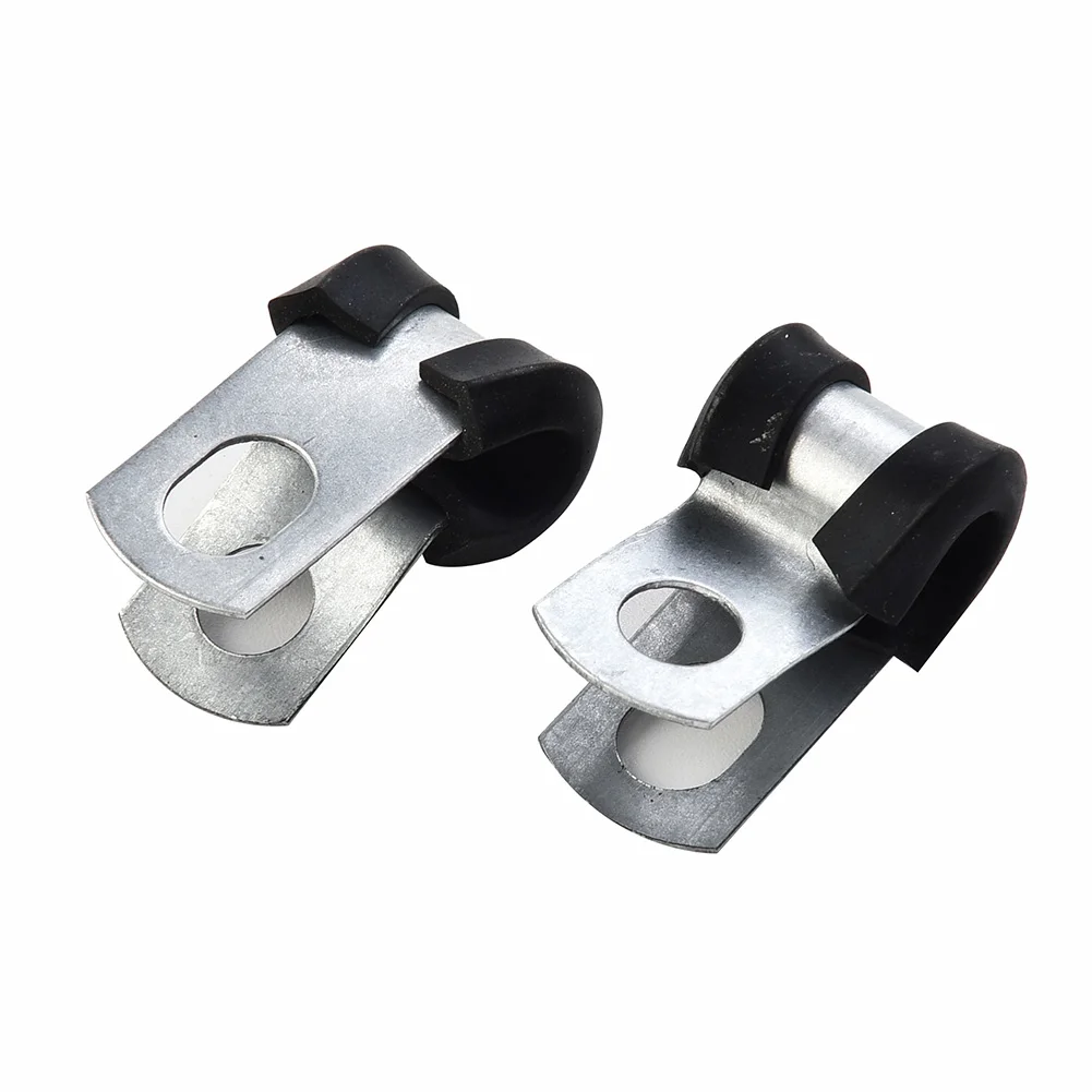 

High Quality Brake Pipe Clips Set Lined Spare Part Accessories For 3/16\\\" Pipes Lines Metal+Rubber Pack Of 12