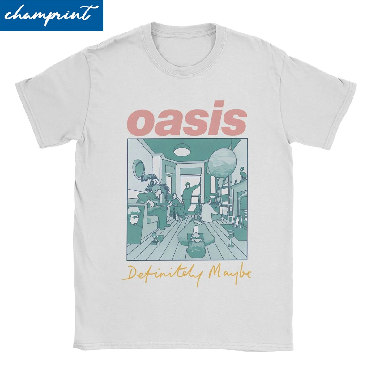 Definitely Maybe Artwork Band T-Shirts for Men Women O-Oasis Pure Cotton Tee Shirt Crew Neck Short Sleeve T Shirt 4XL 5XL 6XL