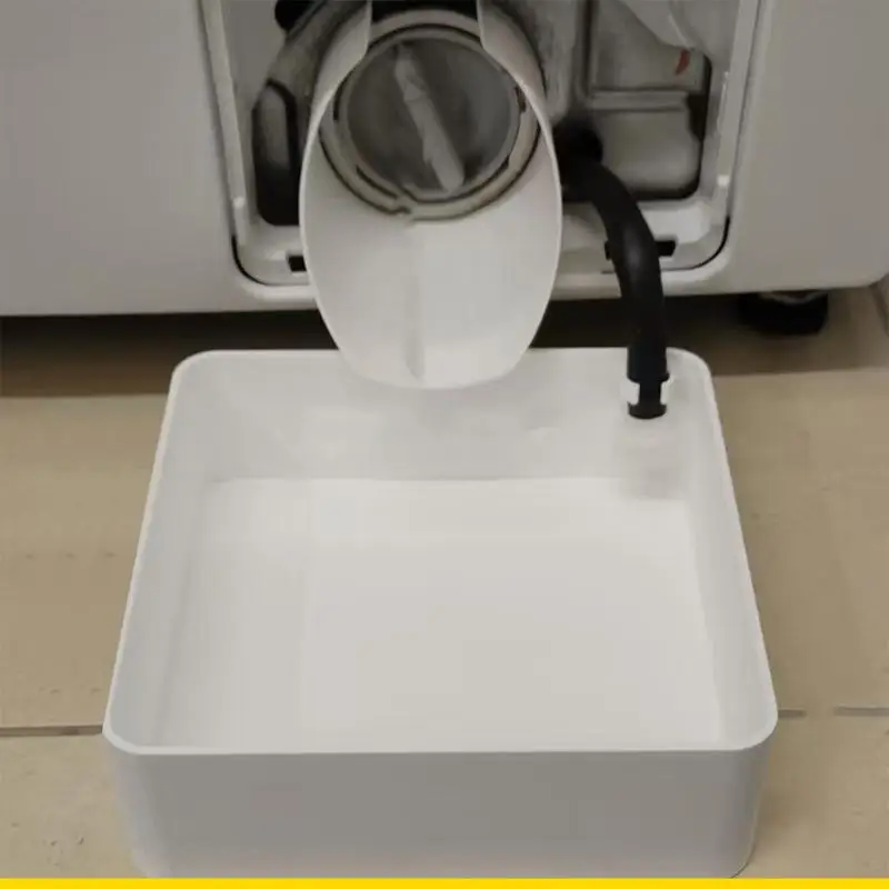SZCH Washing Machine Drain Tray with Side Hanging Hose Guide ABS for Laundry Rooms