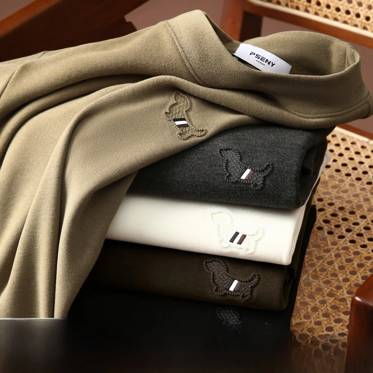 

Heating Warmth Fluffy Velvet Men's Base Shirt Sweatshirt High Collar Autumn Winter New Style Comfortable Straight Fit round Neck