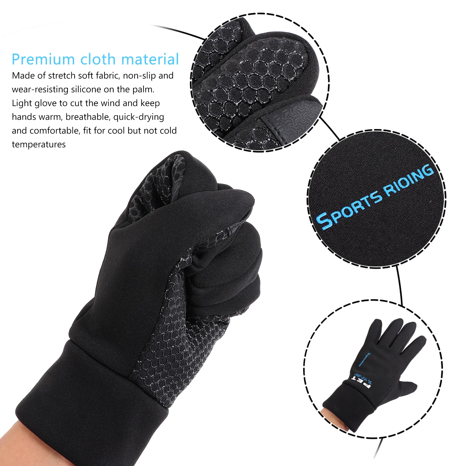 

1Pair Waterproof Windproof Cycling Gloves Winter Outdoor Touchscreen Warm Gloves Non-Slip Breathable Lightweight