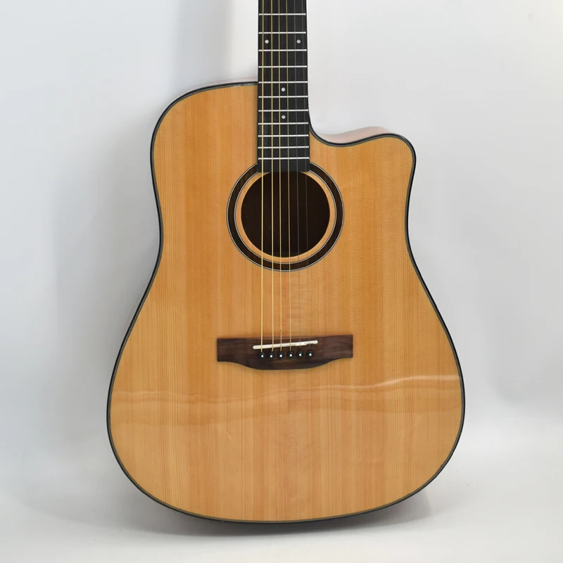 41inch High Quality Cutaway Acoustic Guitar With Top Solid Spruce Mahogany Body Gloss Matte Rosewood Sides Geake