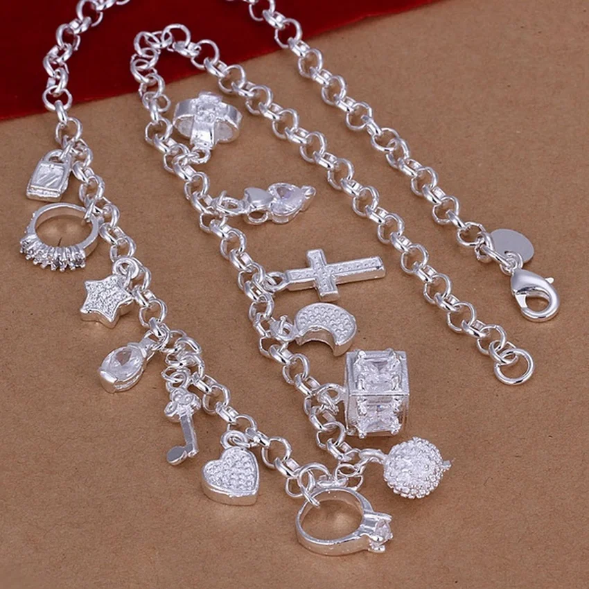 

Silver Color Noble Luxury Gorgeous Women Charm Fashion Wedding Party Pendants Necklace 925 Silver Jewelry Nice Cute Gifts