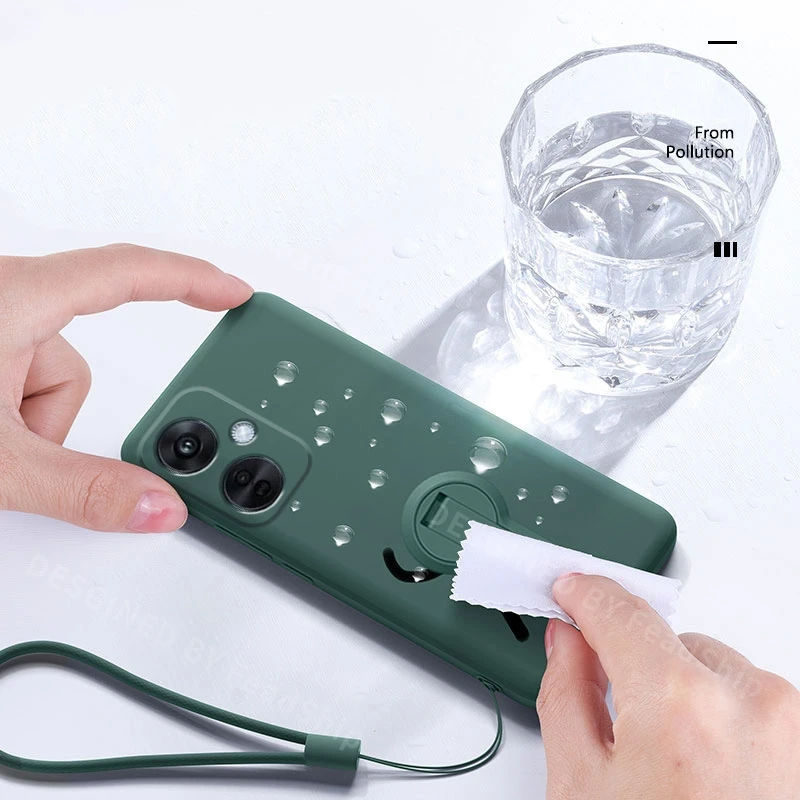 Роскошный чехол для телефона Oneplus Nord CE 3 Lite NordCE3 NordN30, жидкий силиконовый чехол, противоударный мягкий чехол с держателем, пленка для экрана