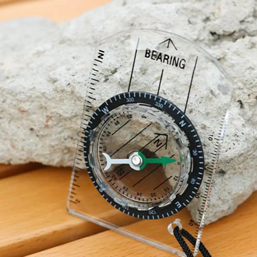 Outdoor Survival Compass High Transparent Portable Hiking Backpacking Survival Map Reading Accurate Pointing Compass for Outdoor