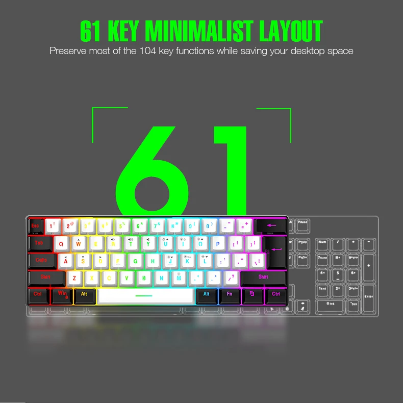 60% Compact Wired RGB Keyboard product photo