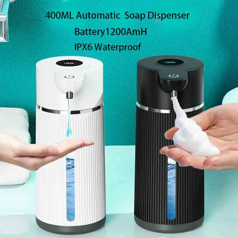 

420ML Automatic Soap Dispenser Waterproof IPX6 Touchless Smart Hand Soap Dispenser USB C Rechargeable 1200 MAH Soap Dispenser