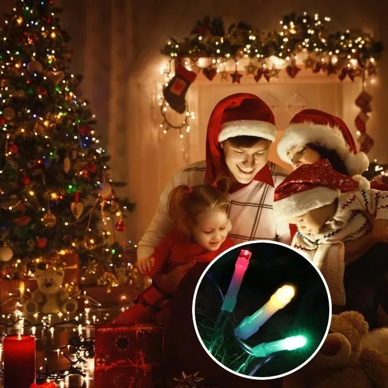 عيد الميلاد LED شجرة ستار شلال ضوء سلسلة ديكورات للباحة للعام الجديد أضواء خارجية ملونة لإعداد عطلة