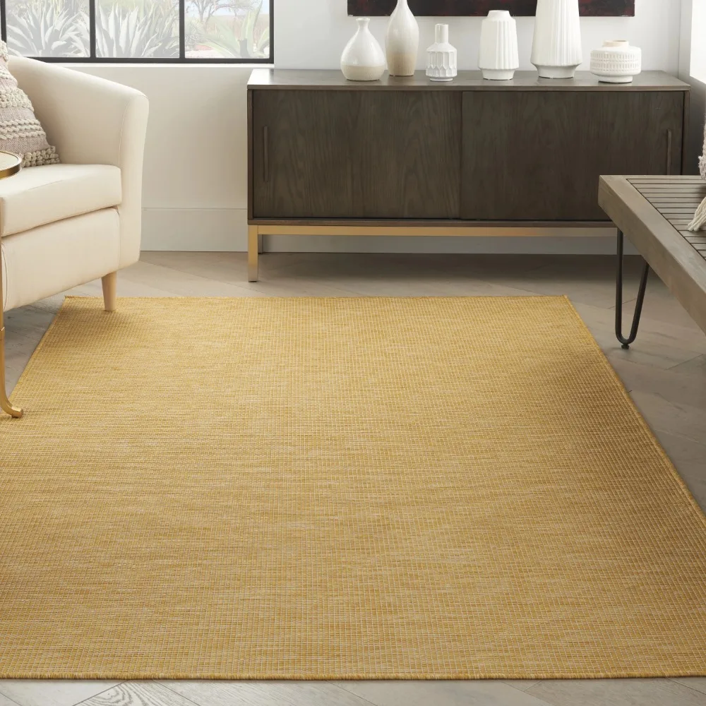 

Positano Indoor/Outdoor Modern Solid Yellow 5' x 7' Area Rug, (5' x 7')