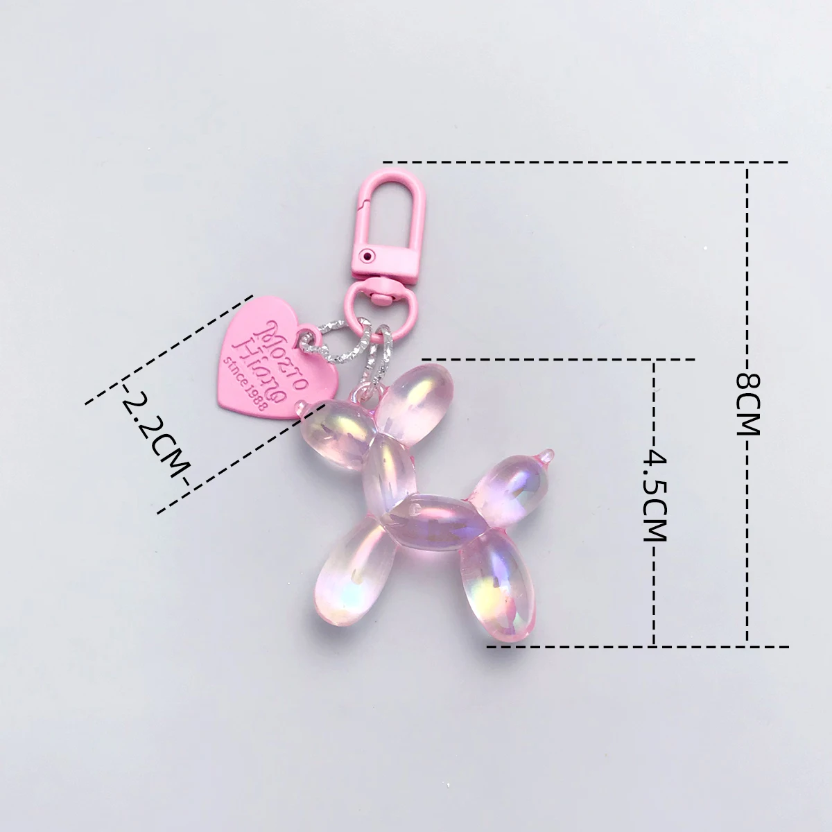 Candy Color Sweet Resin Balloon Dog Keychain, Fun Accessory