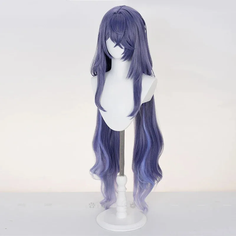 

CyGenshin Impact Lauma Косплей Парик Синий Фиолетовый Градиент Длинные Волнистые Парики Волос Для Женщин Девочек Nod-Krai Песня Велкины Луны Пар