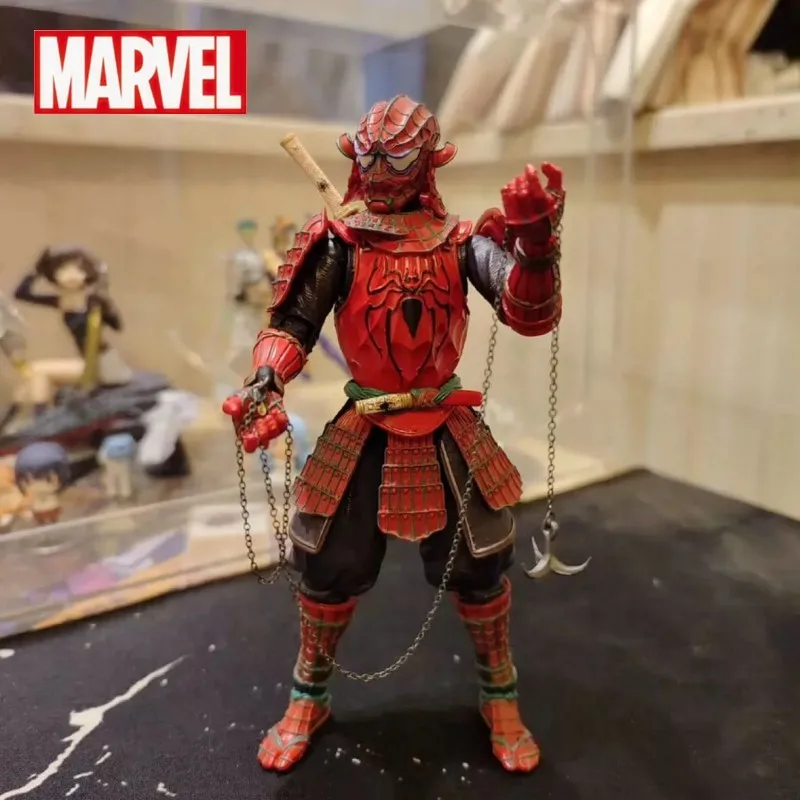 Original Marvel Figure Samurai Series Statue Ironman Deadpool Figures Movable Joints Collectible Model Decor Birthday Gift