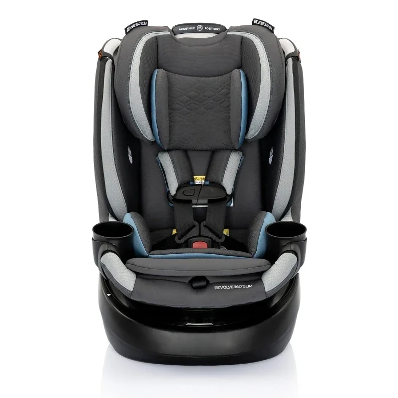 home.Revolve360 Slim 2-in-1 Rotational Car Seat with Quick Clean Cover (Stow Blue)