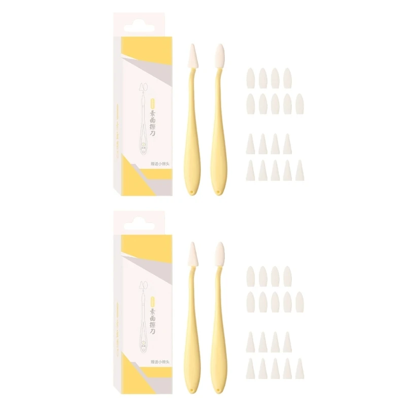 W89C 2Pcs Art Blending Stump Sketching Erasing Tool with 20 Replacement Sponge Wipes