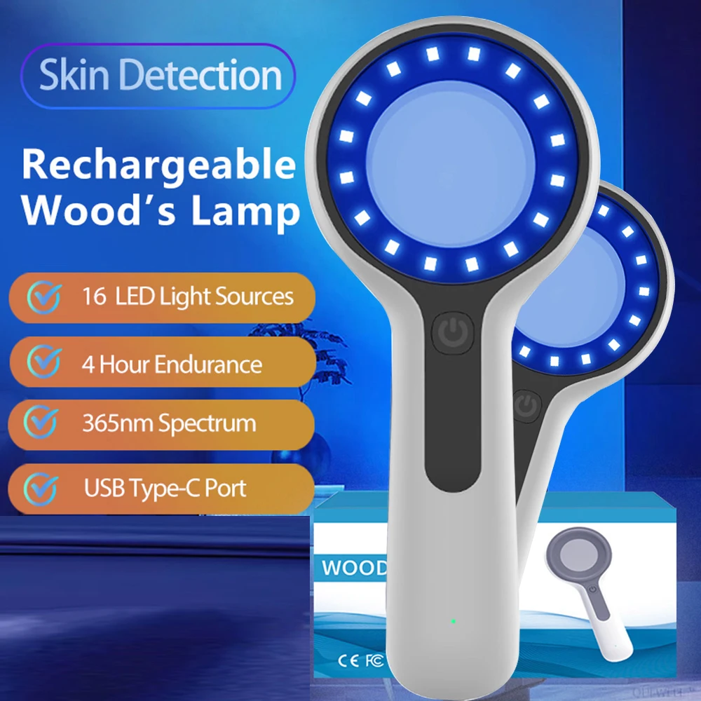 Lampe en bois analyseur de peau pour la peau loupe UV pour la beauté test du visage lampe en bois lumière analyse de la peau détection soins de la peau