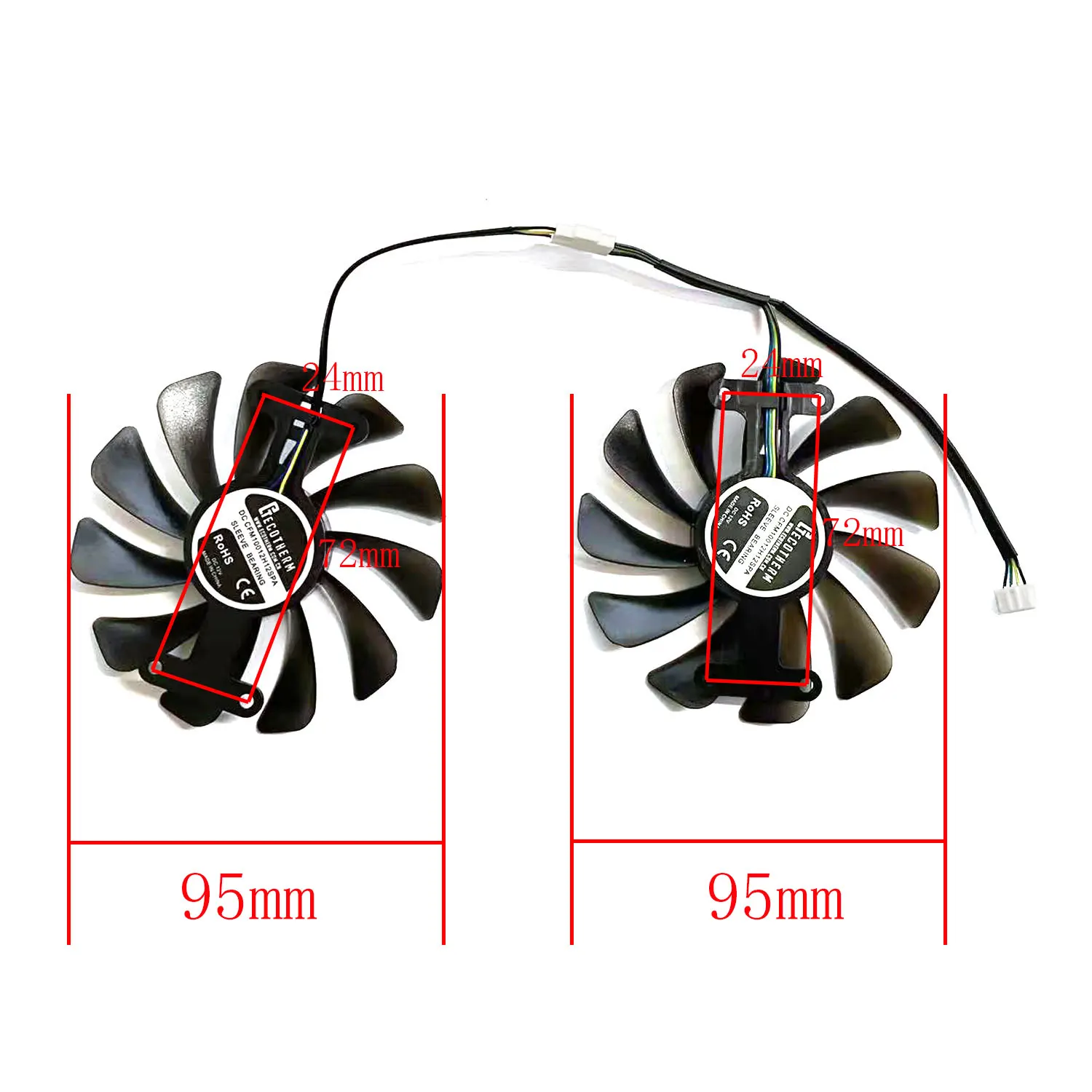 New 95MM 4PIN GTX1070 1080 GPU Fan for KFA2 GALAXY GEFORCE GTX 1070 1070TI 1080 EXOC SNPR graphics card