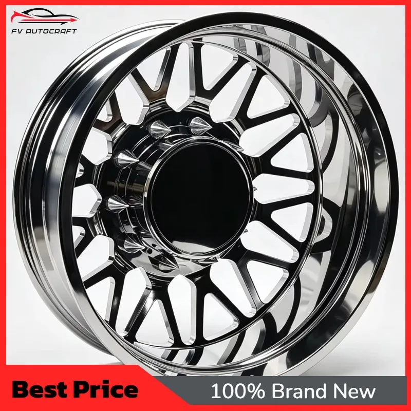 【2026】8 Lug 10 Lug Forged Dual Rear Truck Wheels Polished Chrome 22x8.25 24x8.25 26x8.25 PCD 8x165.1 8x200 10x225 For US Heavy P