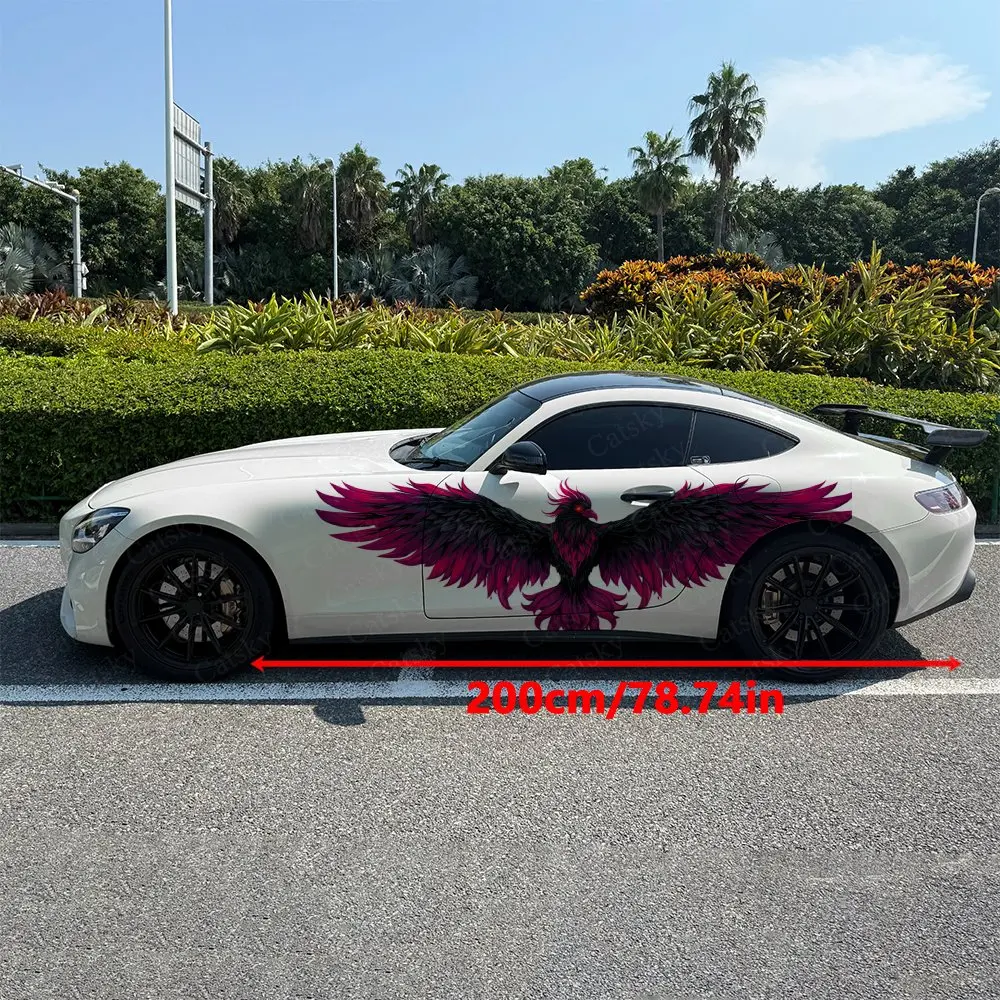 2pcs Dark Phoenix Decal Decoration Cover Scratches Protect Car Decal Waterproof Car Vinyl Wraps
