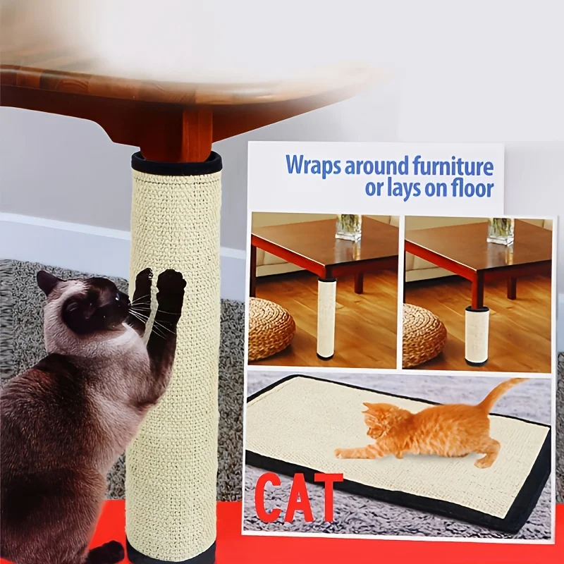 Cat scratch board with balls,Cat Scratcher Pad - Durable Indoor Cat Scratching Post with Mouse Toy for Fun and Exercise