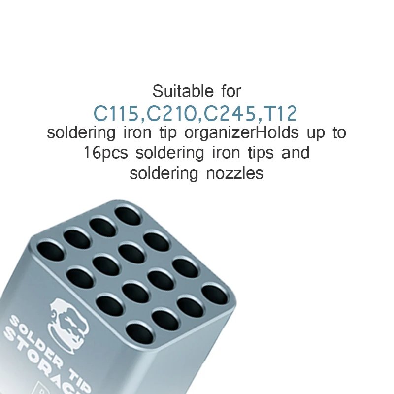 MECHANIC R16 16-Hole Classified Storage Box Soldering Tip Organizer for C210 C245 C115 T12 Heating Core Phone Repair Tool Holder