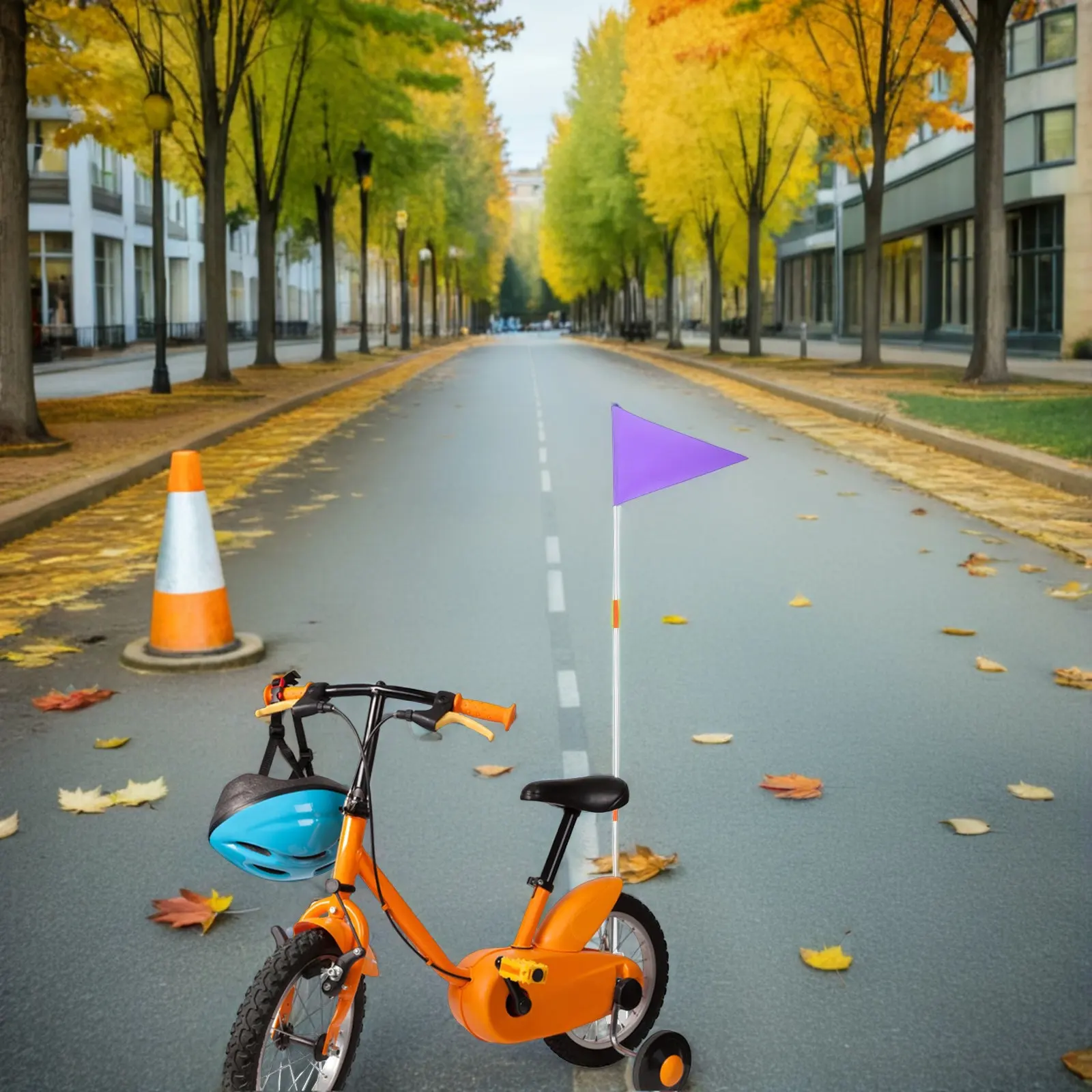 

2 шт. детских флагов безопасности для велосипеда, портативный яркий флаг для велосипедного прицепа с высокой видимостью, на стекловолоконной палке, не запутывающийся, для активного отдыха на природе