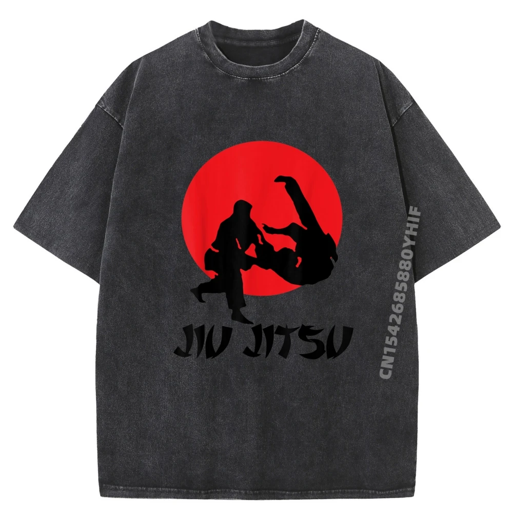 

Leisure Jiu Jitsu Mens Tops Tees Funky Simple Printed Tshirt Luxury Designer Tee Shirts Retro Washed Men Tshirts