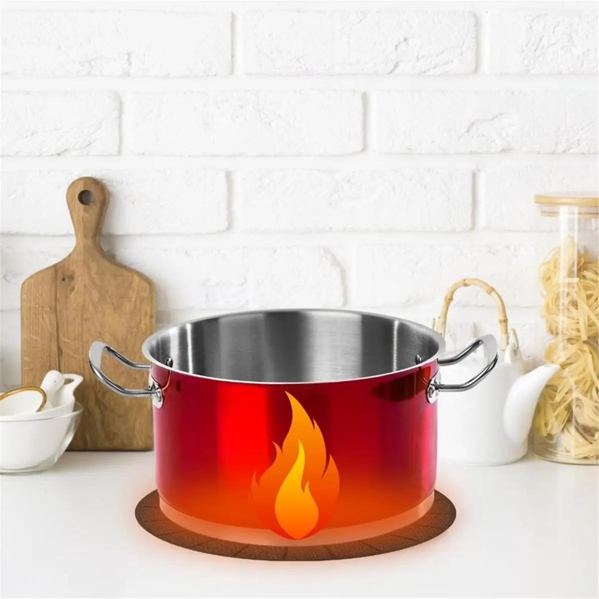 1pc Induction Cooktop Mat - Silicone Fiberglass Scratch Protector to Prevent Pots From Sliding During Cooking,Pot Holder