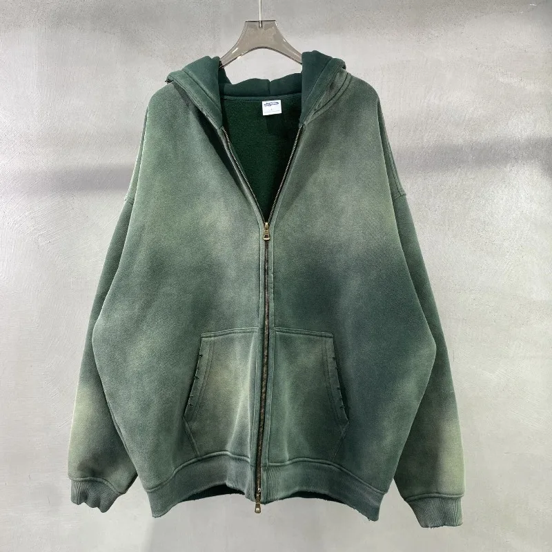 

Washed Zipper Sweatshirt Women Retro Hooded Sweatshirt Woman Long Sleeve Oversized Women's Sweatshirts Zip Hoodie Women Jackets