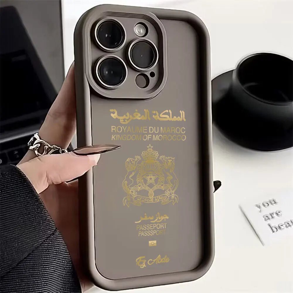 Morocco Passport Camera Protection Case For iPhone 15 14 13 12 11 Pro Max Mini XR XS X 8 Plus SE20 Soft TPU Back Cover Funda