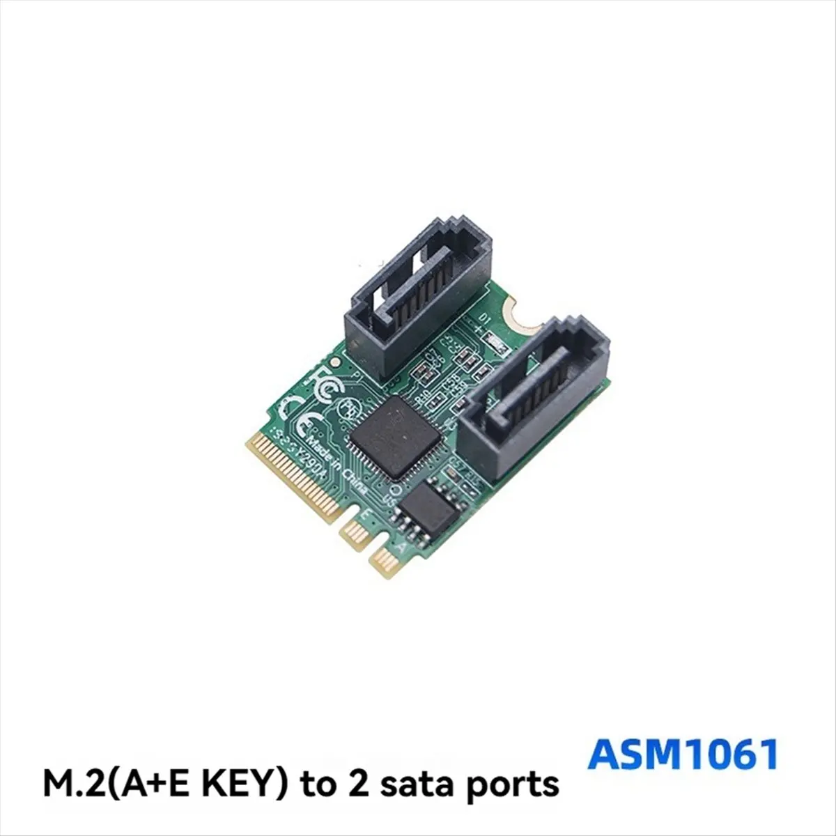 Fits for M.2 to SATA 3.0 Adapter Card M.2 A+E Key to 2 Port SATA 6Gbps SSD Expansion Card for WinXP/Win7/8/10/11 A