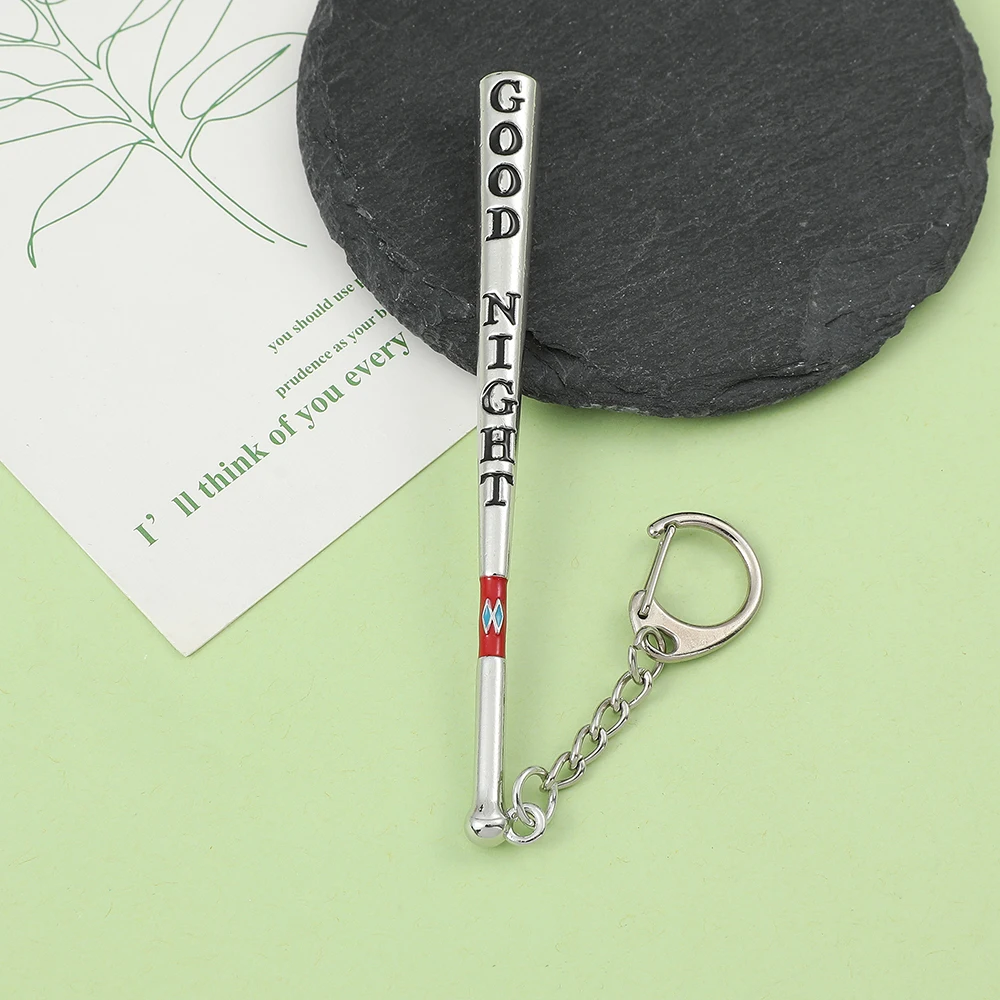 Popular TV Show Metal Keychain Fashion Personality Baseball Bat Pendant Keyring Accessory for Women Men Car And Backpack