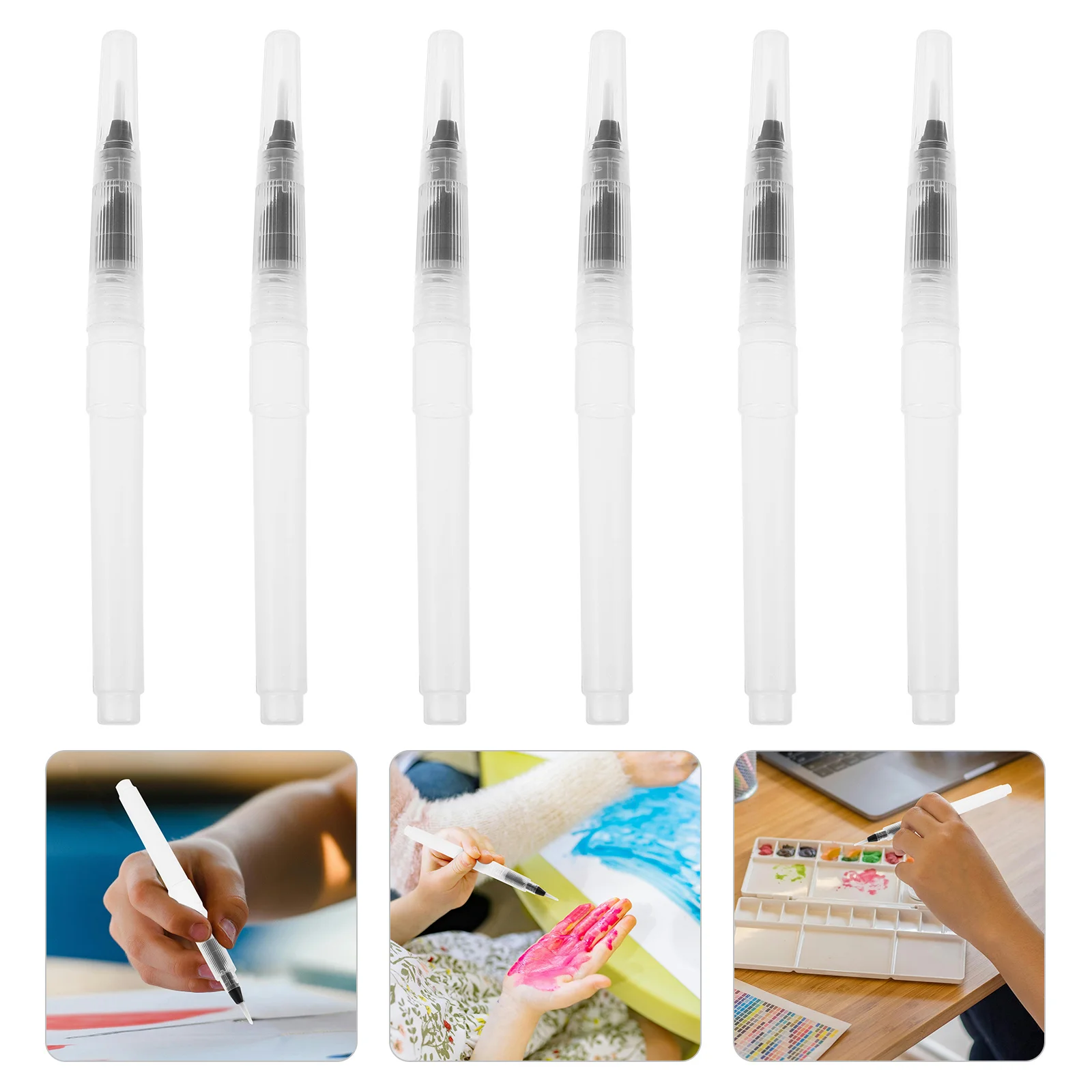 

6Pcs Watercolor Brush Pen Set with Flow Control Ideal for Beginners and Professionals Water Brushes Water Color Brush Pen Set