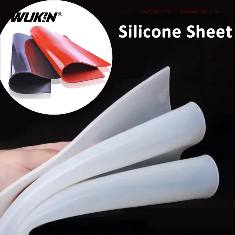 Translucent Silicone Rubber Sheet board High Temp Resistance Red/Black silica gel plate mat shock absorber 500x500mm