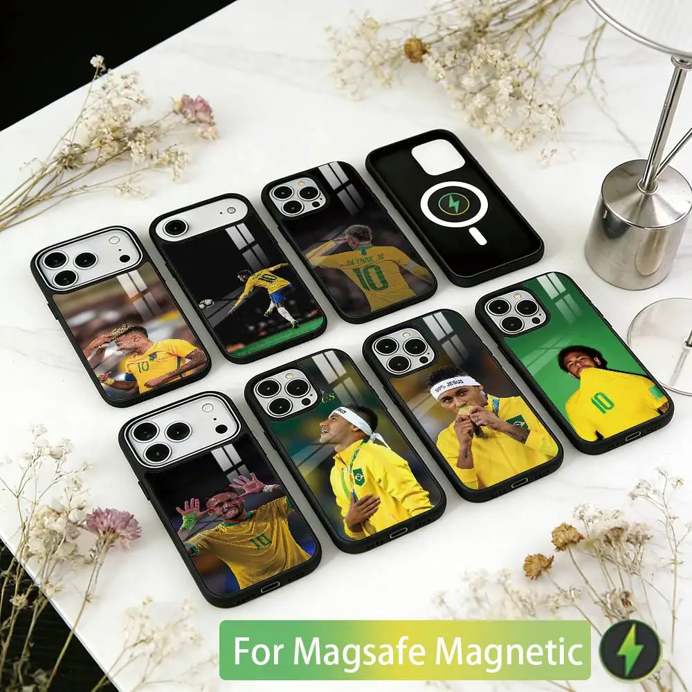 

Football Star 10 N-Neymar Phone Case For iPhone17,16,15,14,13,12,11 Plus,Pro Magnetic with Magsafe Wireless Charging