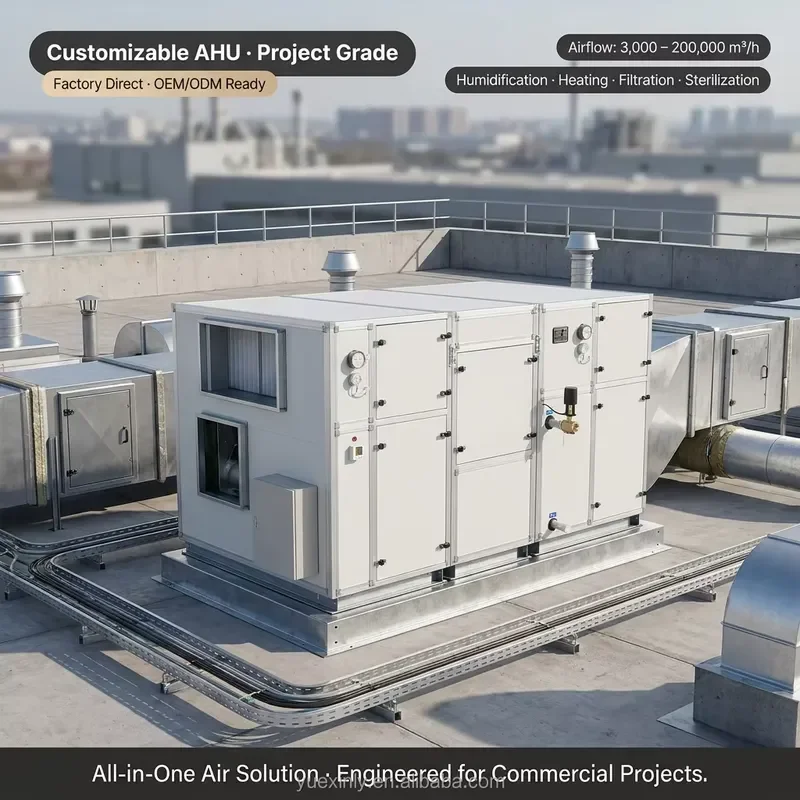 Rotary Heat Recovery Air Handling Unit AHU for Fresh Air Preheating and Cooling Modular Design for Commercial Use