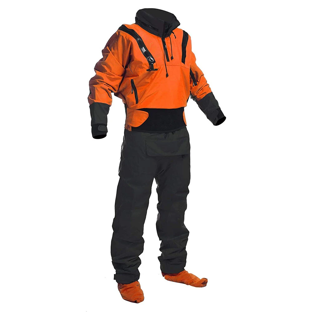 

Hotsale 4.0 Ply Kayak Dry Suit Waterproof With Latex Orange Drysuit Fullsuit for Men Expedition Paddling Rafting SUP Adventure