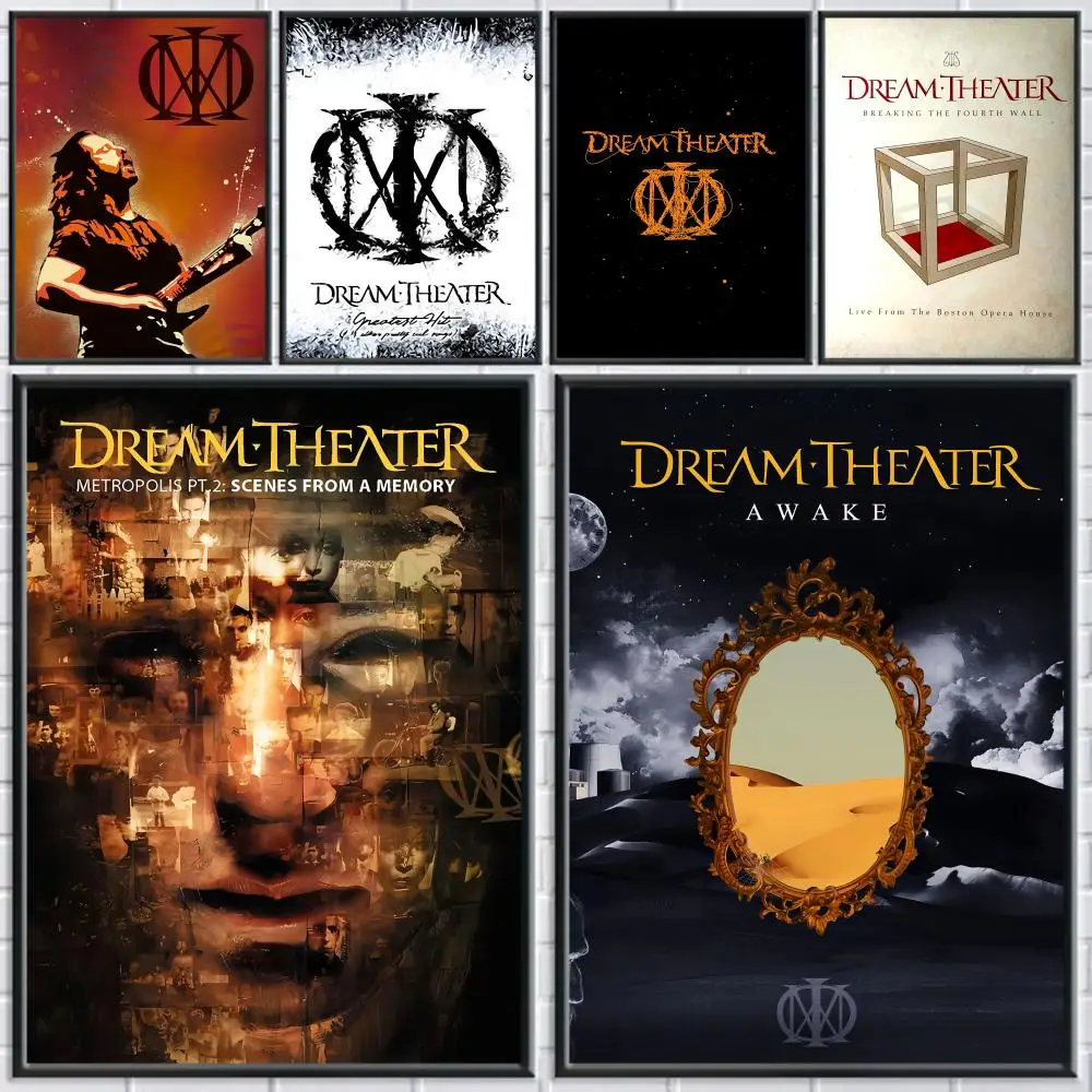 

Metal Band D-dream Theater Poster Trendy Wall Art Good Sticker Printed on PP Paper for Living Room Office Bar Decoration