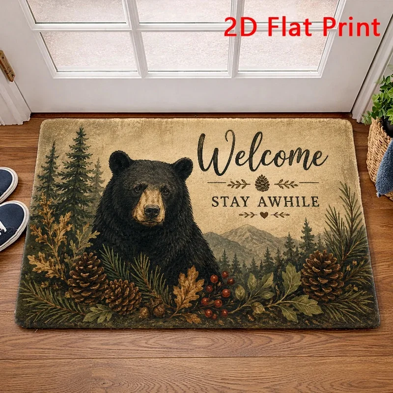 Golden Retriever Wet Nose Warning Floor Rustic Metal Frame Orange Text Print Non Slip Absorbent Mat