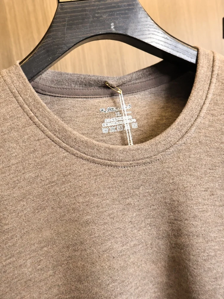 Lenzing Mixed Fiber Warmth Innerwear Set for Men Autumn Winter Long Sleeve round Neck Fleece Lined Skin-friendly Base Layer