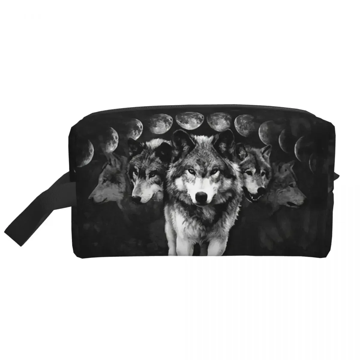 Custom Animal Spirit Guides Travel Cosmetic Bag for Women Wolf Family Toiletry Makeup Organizer Ladies Beauty Storage Dopp Kit