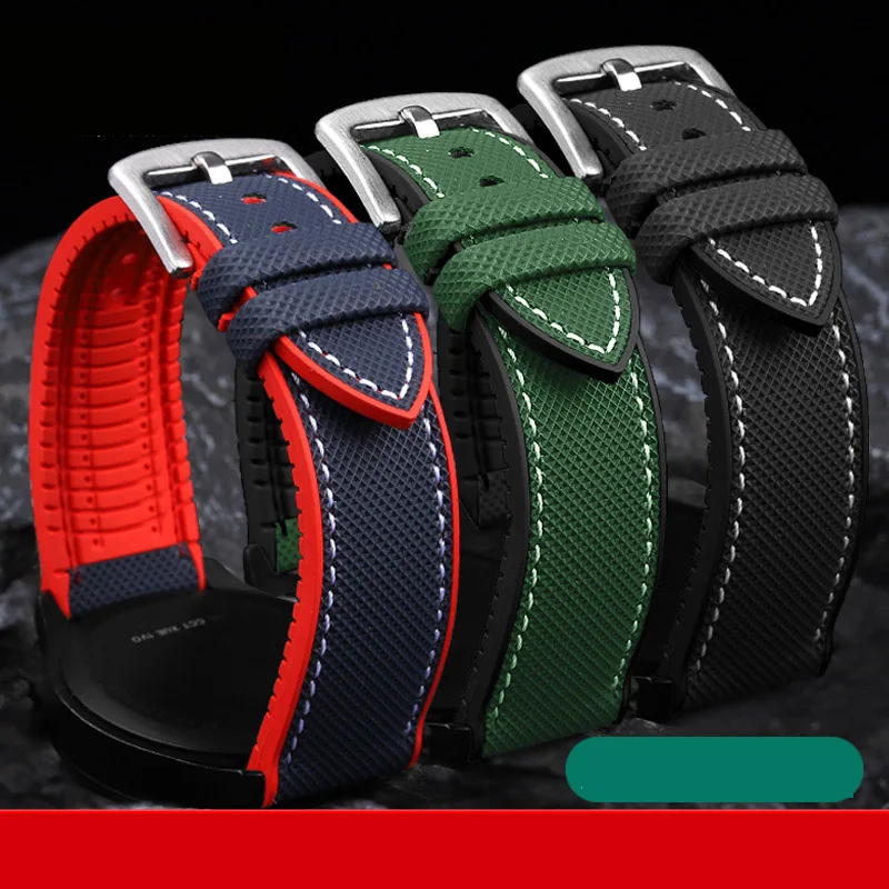 For Casio Swordfish MDV-106 MDV-107D Tissot Speedy Sea Star Series Rubber Watch Strap for Men 19mm 20mm 21mm 22mm 23mm watchband