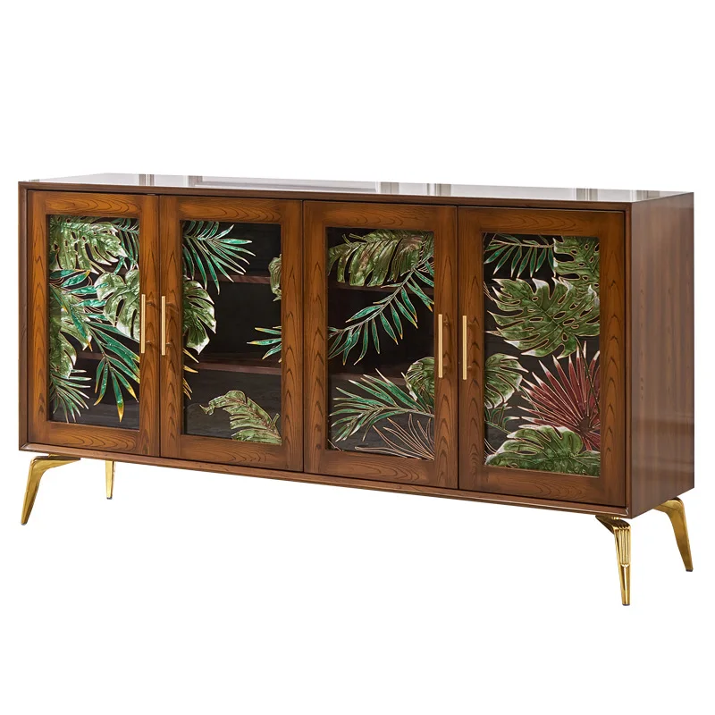 

Color furniture, personalized art, dining side cabinet, four-door dust-proof glass cabinet, high-end entrance