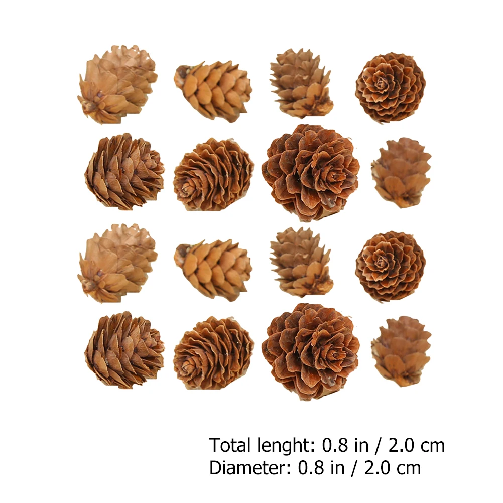 100 buah Pinecone palsu berguna ramah lingkungan pinus buatan kerucut praktis dekoratif DIY simulasi Mini PineCone properti foto