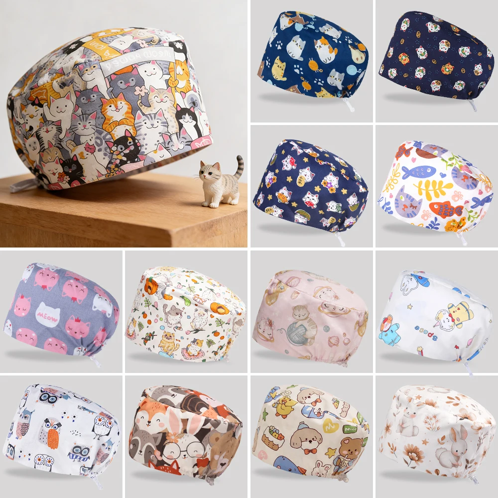 Scrub Working Caps for Man and Woman Vet TOOTH Hospital Surgery Hat Short Hairs Soft Surgical Skullcap K967