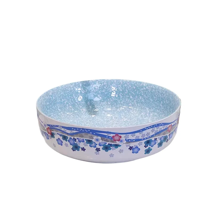 

Nordic countertop basin household hand washing round single basin face washing ceramic countertop basin simple