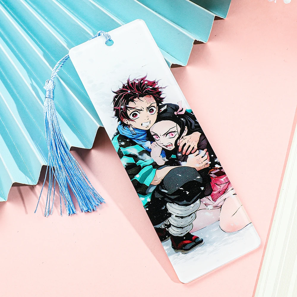 Tanjiro Kamado Nezuko Acrylic Bookmark, Anime Fans Reading Accessory for Library Study Office, Christmas Birthday Gift