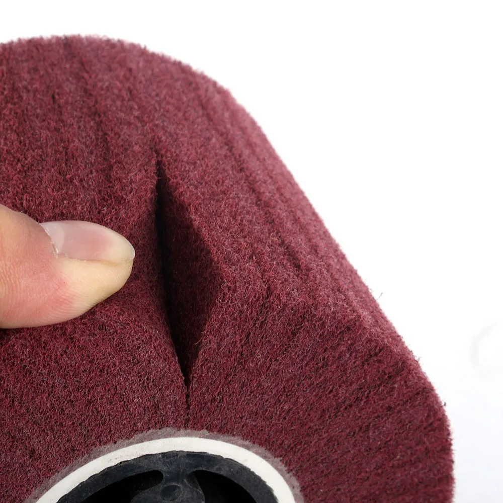 120*100*19mm 1 pz Nylon Non tessuto abrasivo Flap Wheel Brush trafilatura lucidatura lucidatura tamburo ruota per acciaio inossidabile